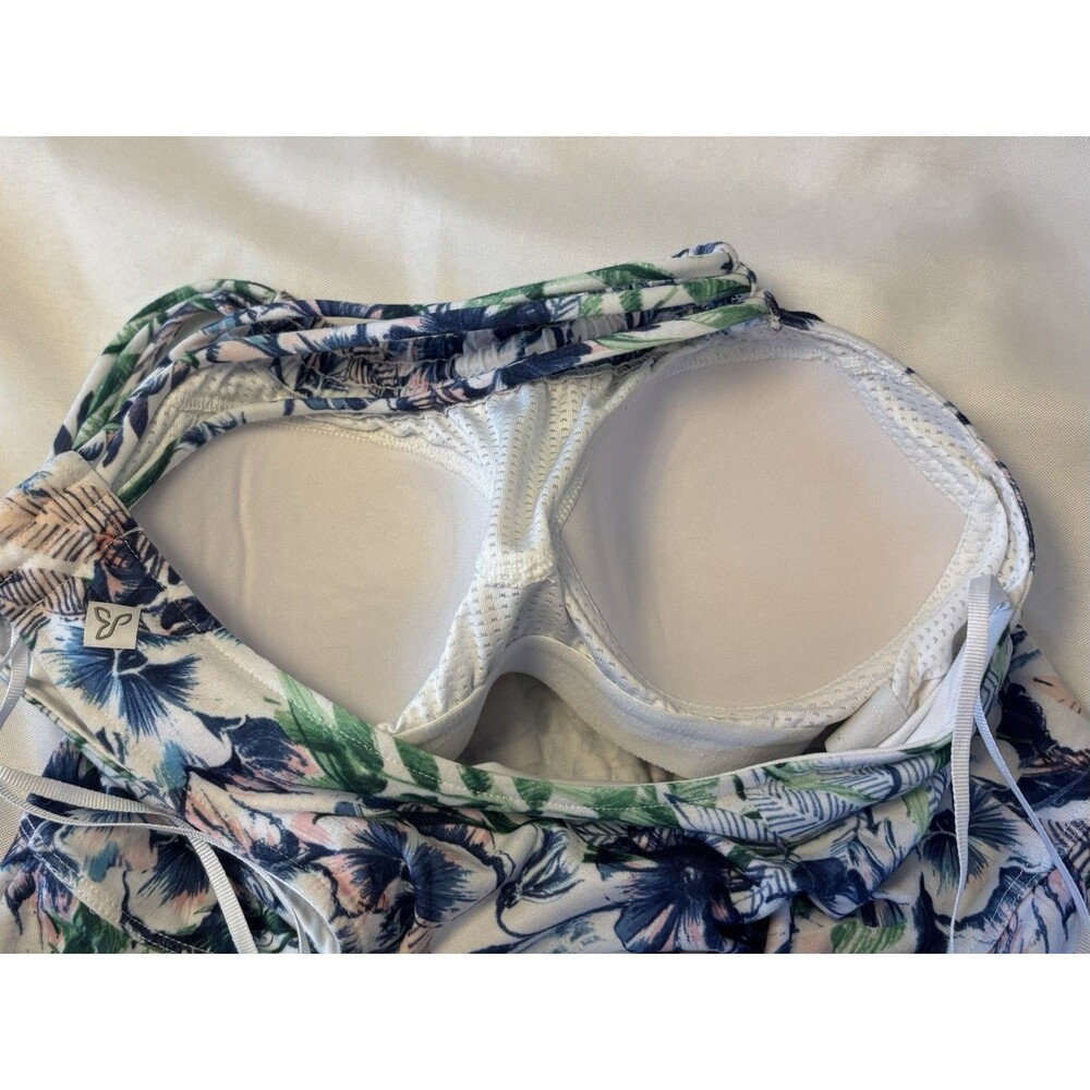 PRANA Pristine Halter Racerback Dress Women XS Padded Bra Floral Tropical Beach - Picture 8 of 12